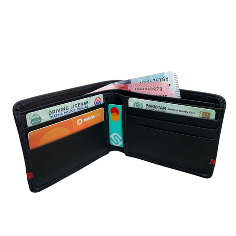 Stripes style Leather Wallet - Men