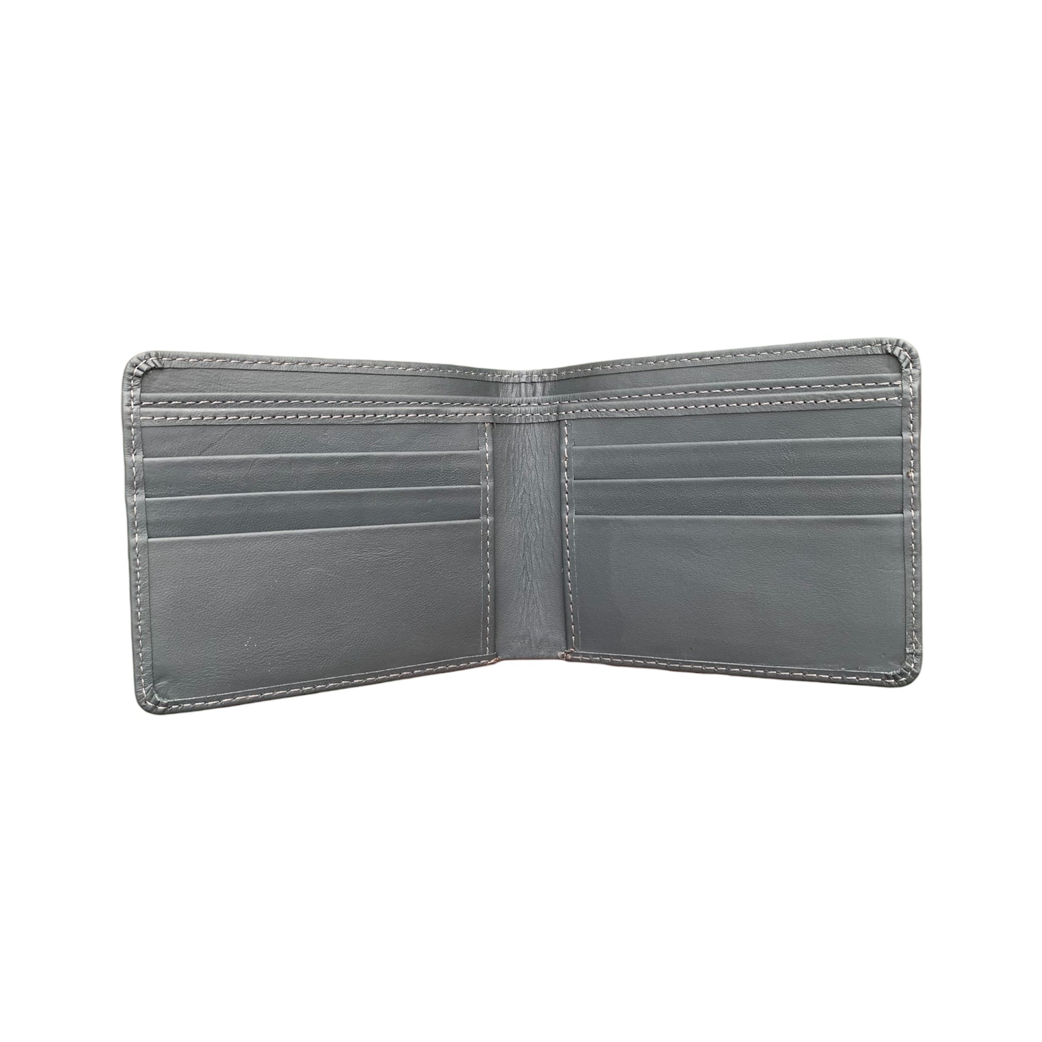 Classic Leather Wallet - Grey
